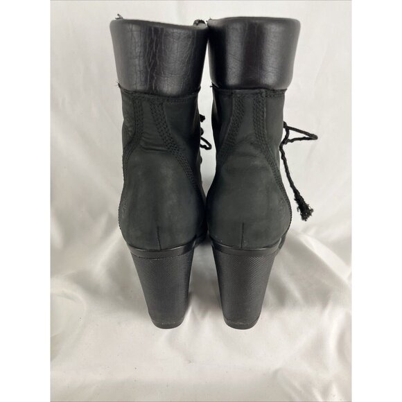 Timberland Ortholite Black Nubuck Heeled Booties Women's Size 6.5 - Picture 6 of 10